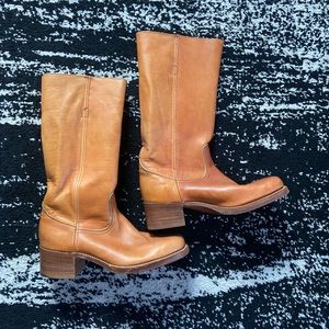 Vintage 1970s Mens FRYE Campus Boots 8.5 D 2951 Tan Leather